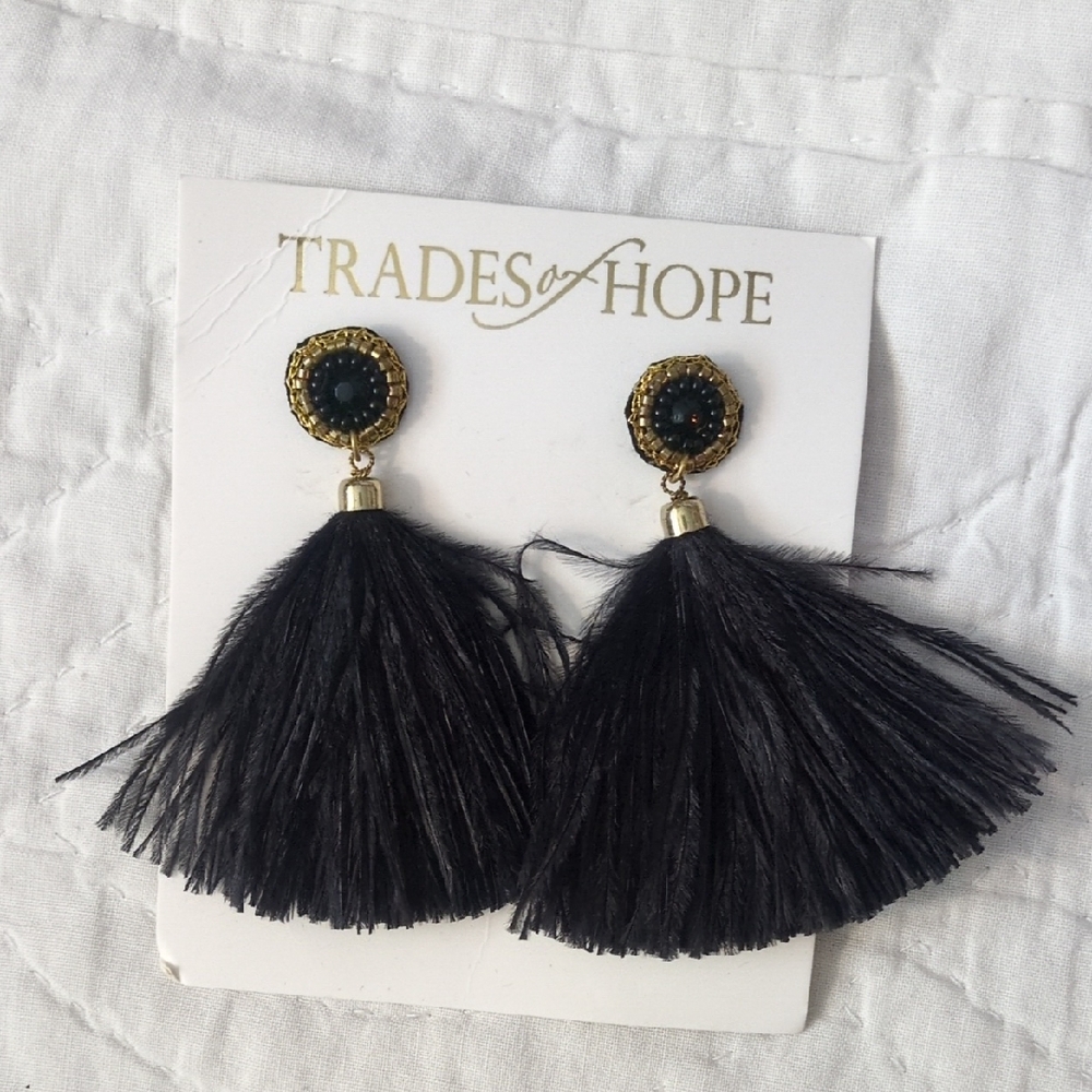 Black Tassel Earrings